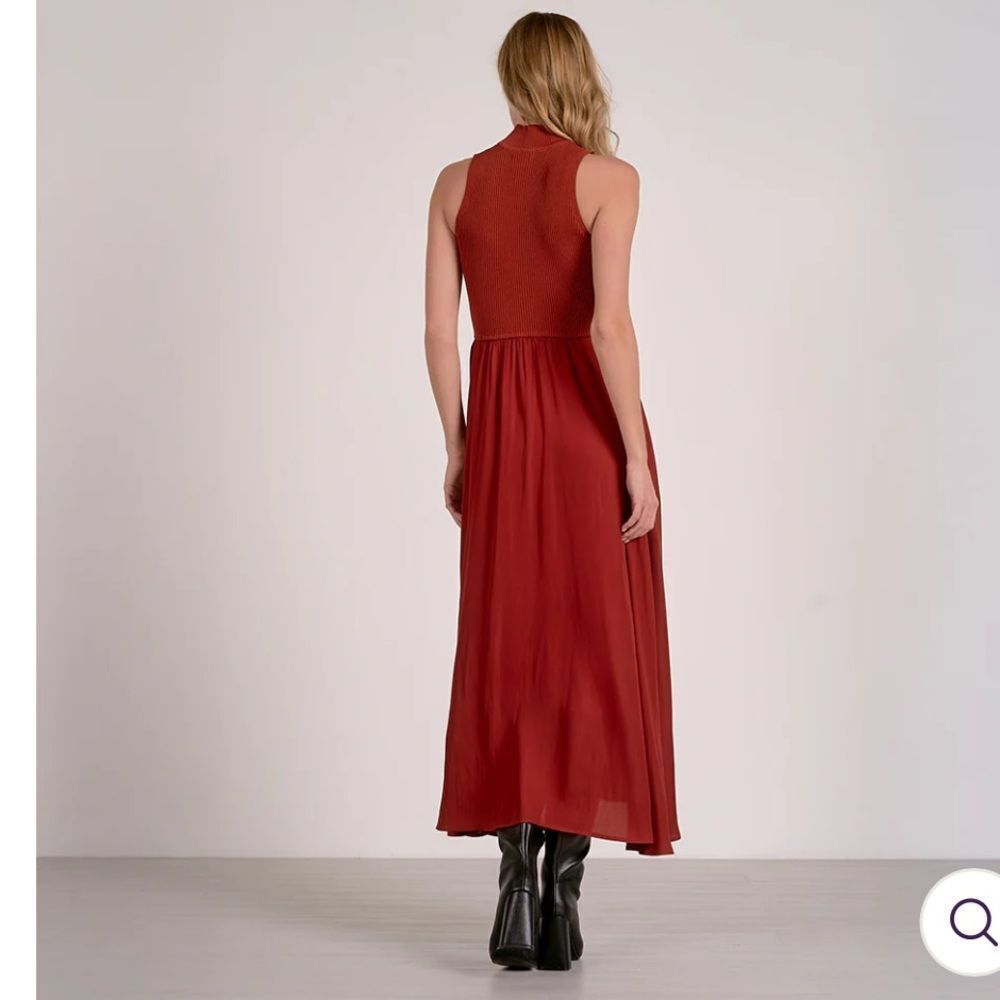 ELAN MOCKNECK SLEEVELESS DRESS RUST NWT - Picture 2 of 4